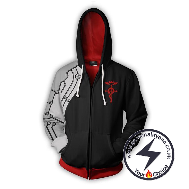 Fullmetal Alchemist Edward Elric Black Zip Up Hoodie Jacket